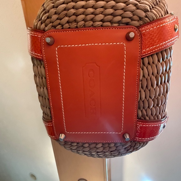 Coach Hampton Exotic Straw Satchel Tote - Picture 6 of 8